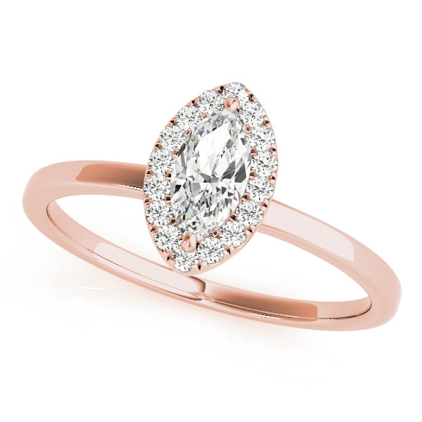 Heirloom Halo Marquise Diamond Engagement Ring — 9K/18K Gold & Platinum