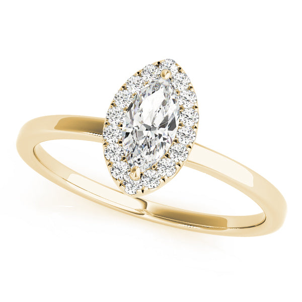 Heirloom Halo Marquise Diamond Engagement Ring — 9K/18K Gold & Platinum
