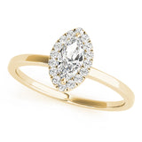 Heirloom Halo Marquise Diamond Engagement Ring — 9K/18K Gold & Platinum