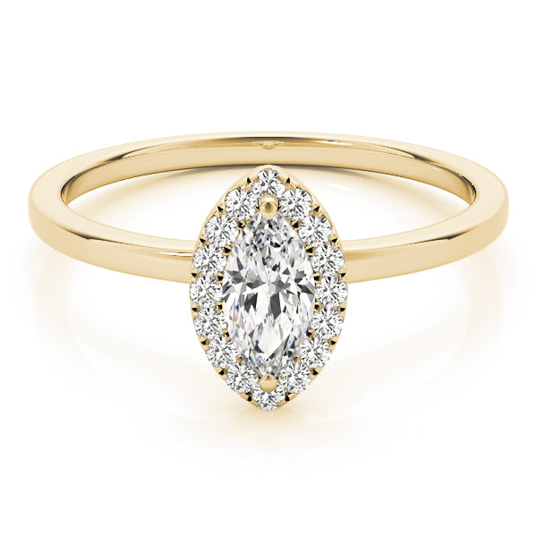 Heirloom Halo Marquise Diamond Engagement Ring — 9K/18K Gold & Platinum