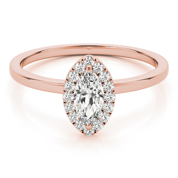 Heirloom Halo Marquise Diamond Engagement Ring — 9K/18K Gold & Platinum