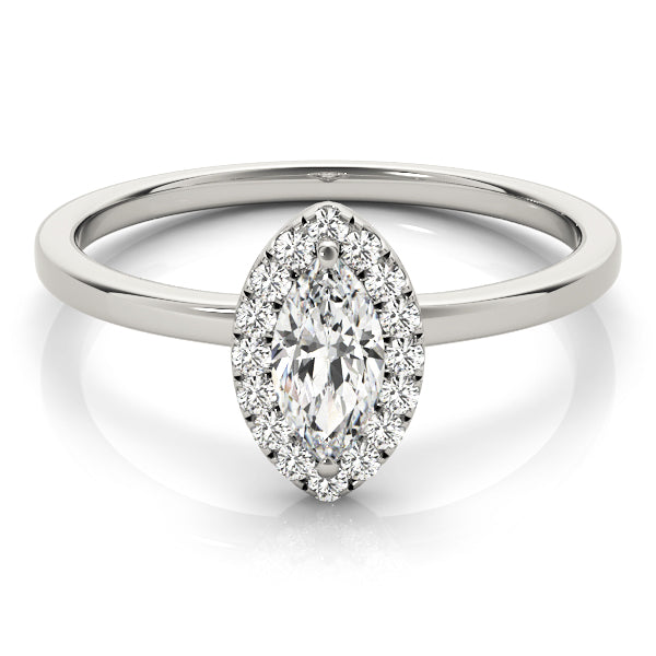 Heirloom Halo Marquise Diamond Engagement Ring — 9K/18K Gold & Platinum