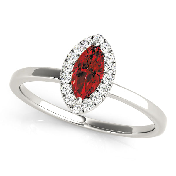 Heirloom Halo Marquise Diamond Engagement Ring — 9K/18K Gold & Platinum