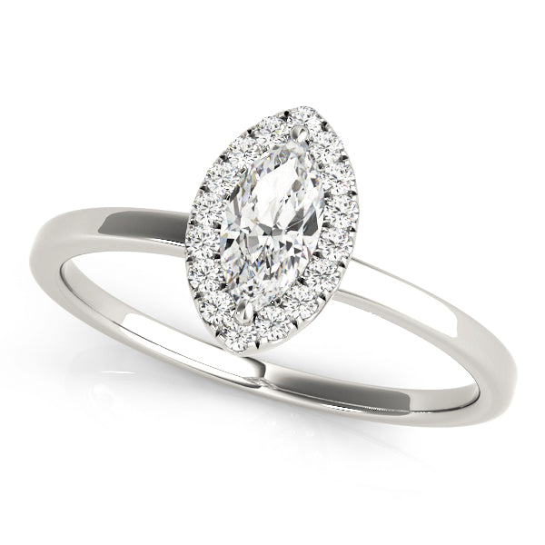 Heirloom Halo Marquise Diamond Engagement Ring — 9K/18K Gold & Platinum