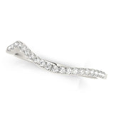 Prong Set Curved Half Eternity Ring in Gold & Platinum