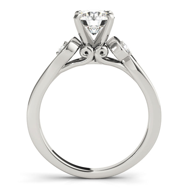 Romantic Three-Stone Round Diamond Engagement Ring — 9K/18K Gold & Platinum