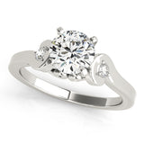 Romantic Three-Stone Round Diamond Engagement Ring — 9K/18K Gold & Platinum