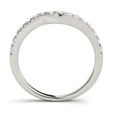 French Cut Curved Half Eternity Ring in Gold & Platinum
