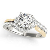 Statement Bypass Round Diamond Engagement Ring — 9K/18K Gold & Platinum