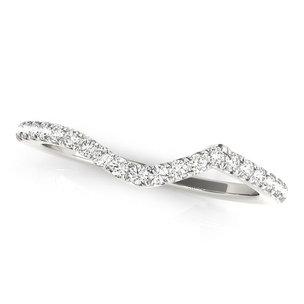 Curved Half Eternity Ring in Gold & Platinum