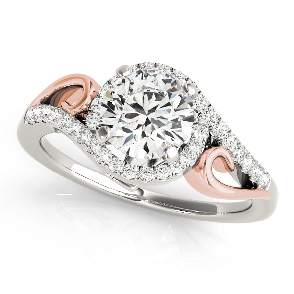 Luxe Halo Round Diamond Engagement Ring — 9K/18K Gold & Platinum