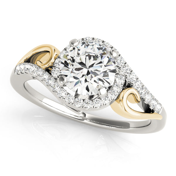 Luxe Halo Round Diamond Engagement Ring — 9K/18K Gold & Platinum