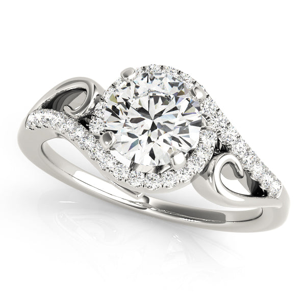 Luxe Halo Round Diamond Engagement Ring — 9K/18K Gold & Platinum