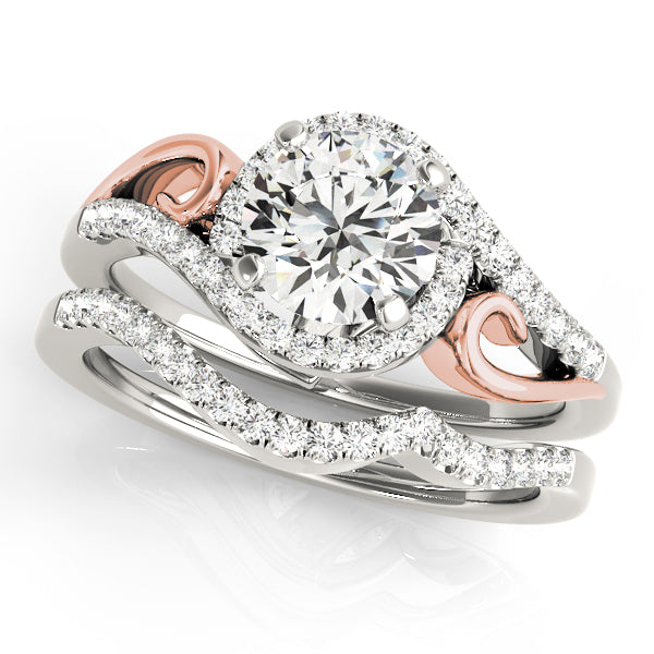 Luxe Halo Round Diamond Engagement Ring — 9K/18K Gold & Platinum