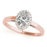 Refined Halo Oval Diamond Engagement Ring — 9K/18K Gold & Platinum