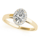 Refined Halo Oval Diamond Engagement Ring — 9K/18K Gold & Platinum