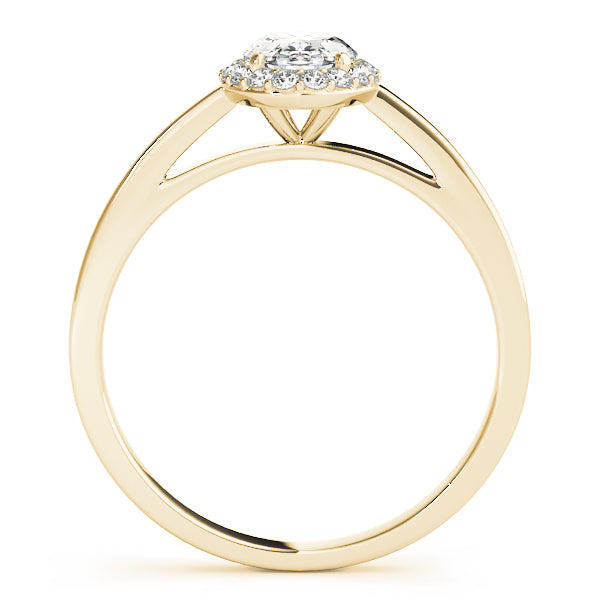 Refined Halo Oval Diamond Engagement Ring — 9K/18K Gold & Platinum