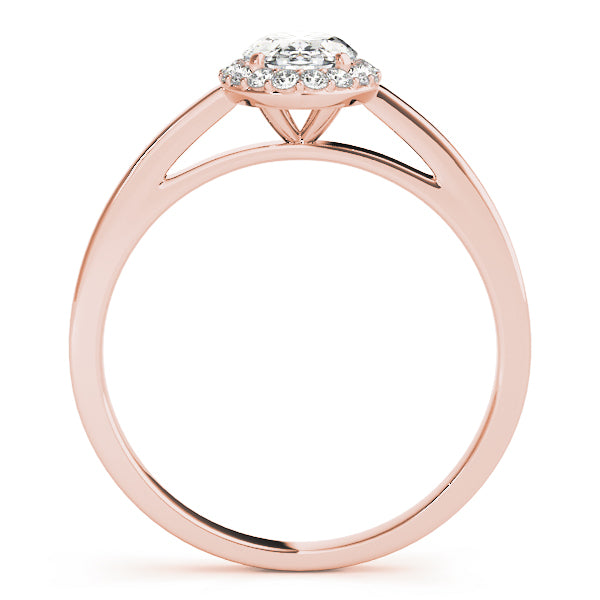 Refined Halo Oval Diamond Engagement Ring — 9K/18K Gold & Platinum