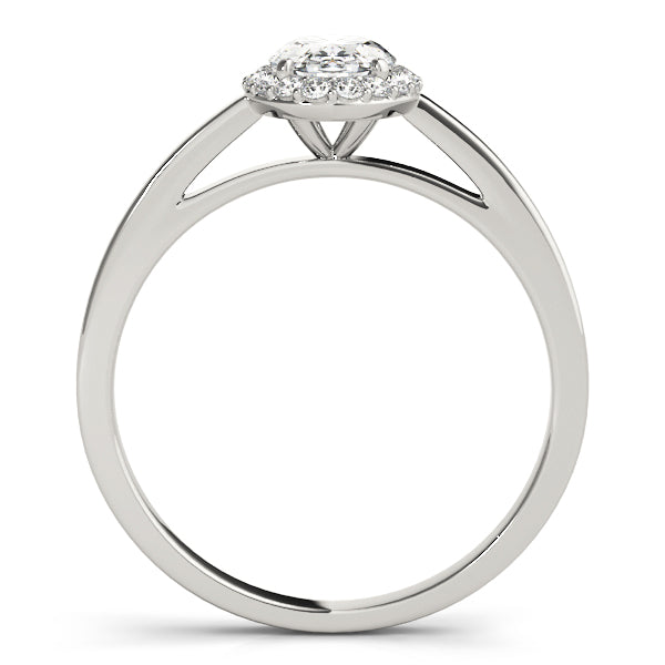 Refined Halo Oval Diamond Engagement Ring — 9K/18K Gold & Platinum
