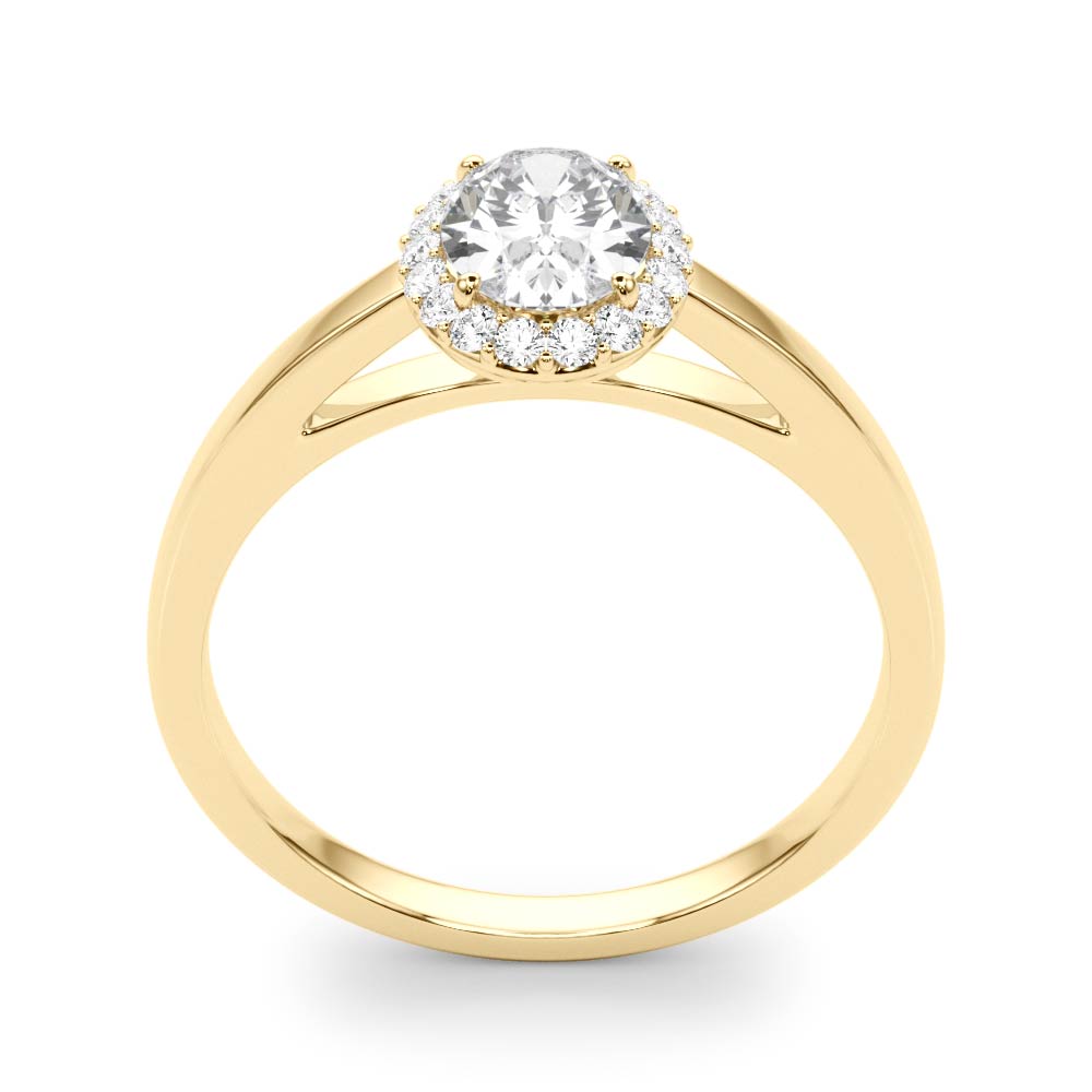 Refined Halo Oval Diamond Engagement Ring — 9K/18K Gold & Platinum