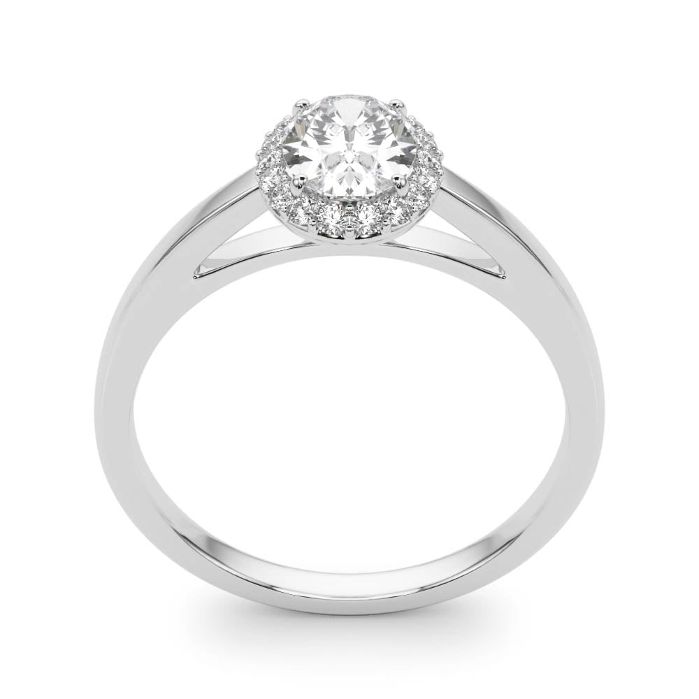 Refined Halo Oval Diamond Engagement Ring — 9K/18K Gold & Platinum