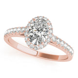 Iconic Halo Oval Diamond Engagement Ring — 9K/18K Gold & Platinum