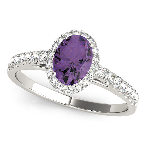 Iconic Halo Oval Diamond Engagement Ring — 9K/18K Gold & Platinum