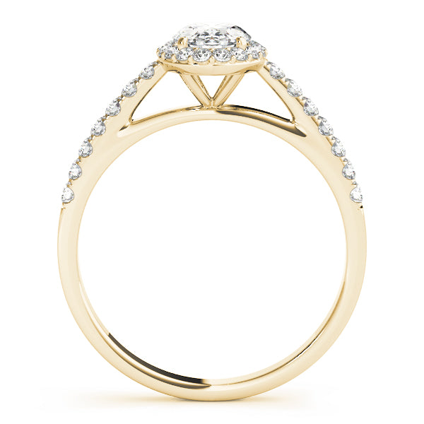 Iconic Halo Oval Diamond Engagement Ring — 9K/18K Gold & Platinum