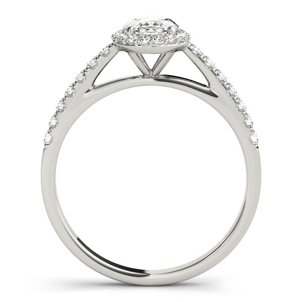 Iconic Halo Oval Diamond Engagement Ring — 9K/18K Gold & Platinum