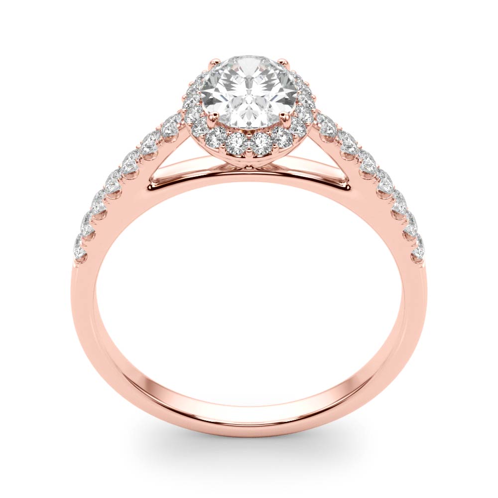 Iconic Halo Oval Diamond Engagement Ring — 9K/18K Gold & Platinum