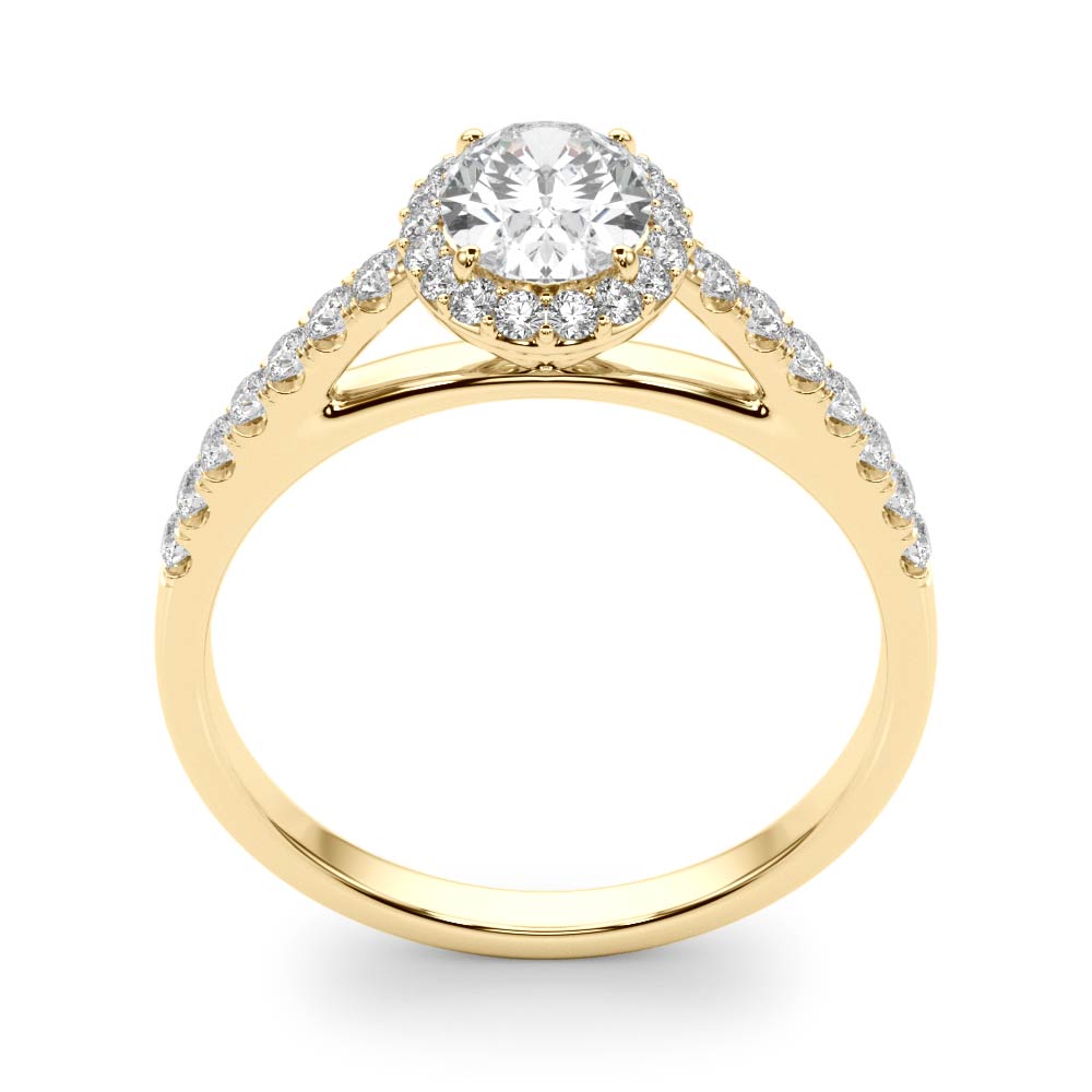 Iconic Halo Oval Diamond Engagement Ring — 9K/18K Gold & Platinum