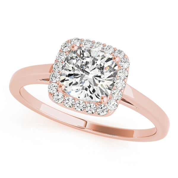 Signature Halo Cushion Diamond Engagement Ring — 9K/18K Gold & Platinum
