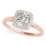 Signature Halo Cushion Diamond Engagement Ring — 9K/18K Gold & Platinum