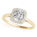 Signature Halo Cushion Diamond Engagement Ring — 9K/18K Gold & Platinum