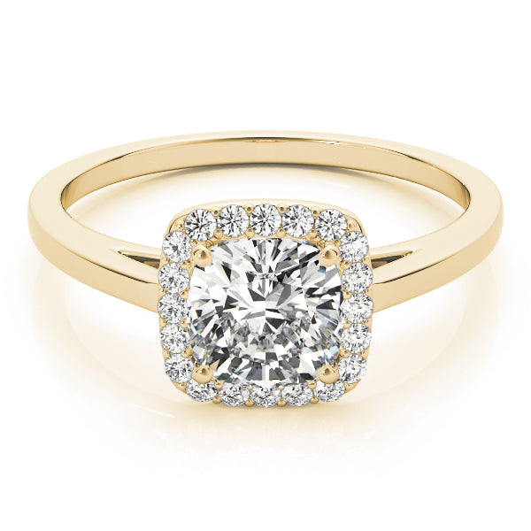 Signature Halo Cushion Diamond Engagement Ring — 9K/18K Gold & Platinum