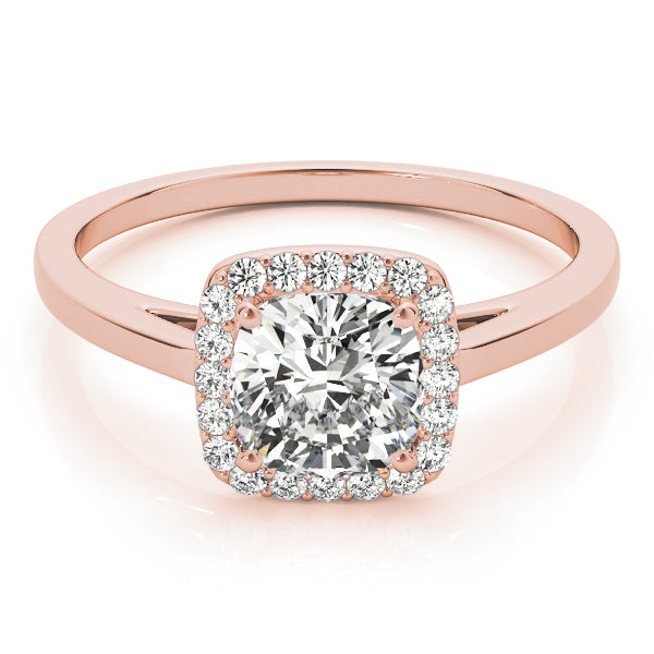 Signature Halo Cushion Diamond Engagement Ring — 9K/18K Gold & Platinum