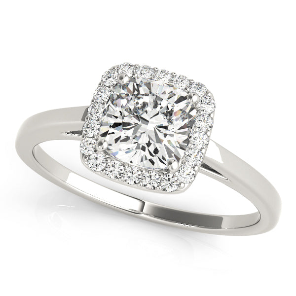 Signature Halo Cushion Diamond Engagement Ring — 9K/18K Gold & Platinum