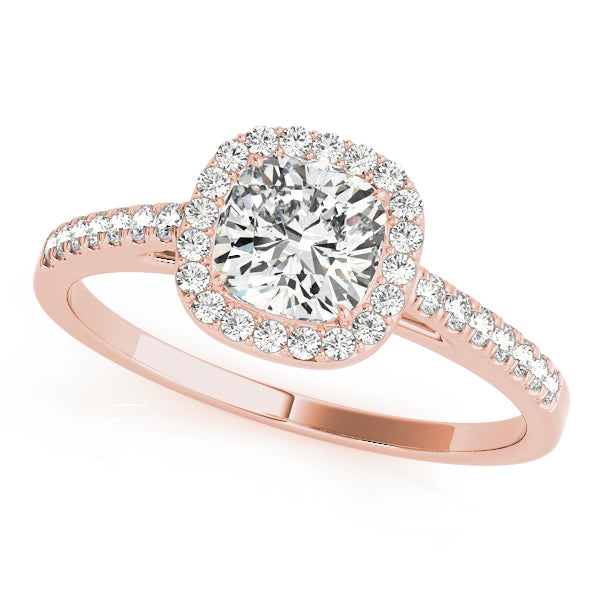 Artisan Halo Cushion Diamond Engagement Ring — 9K/18K Gold & Platinum