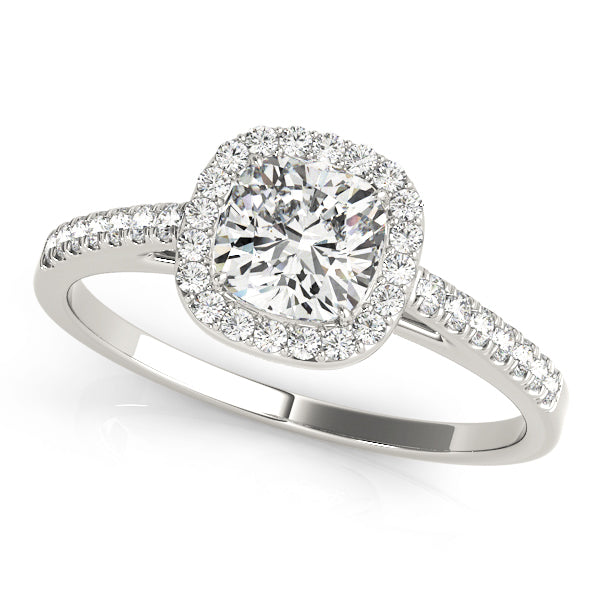 Artisan Halo Cushion Diamond Engagement Ring — 9K/18K Gold & Platinum
