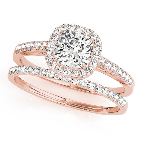 Artisan Halo Cushion Diamond Engagement Ring — 9K/18K Gold & Platinum