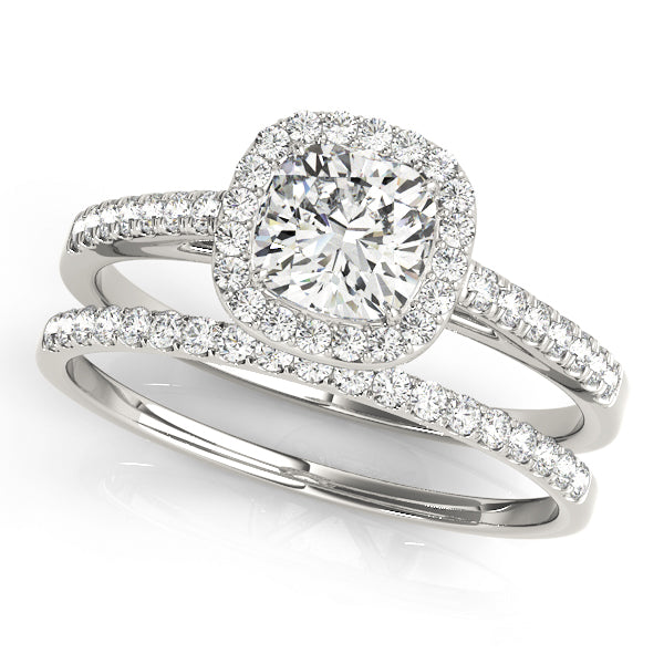 Artisan Halo Cushion Diamond Engagement Ring — 9K/18K Gold & Platinum