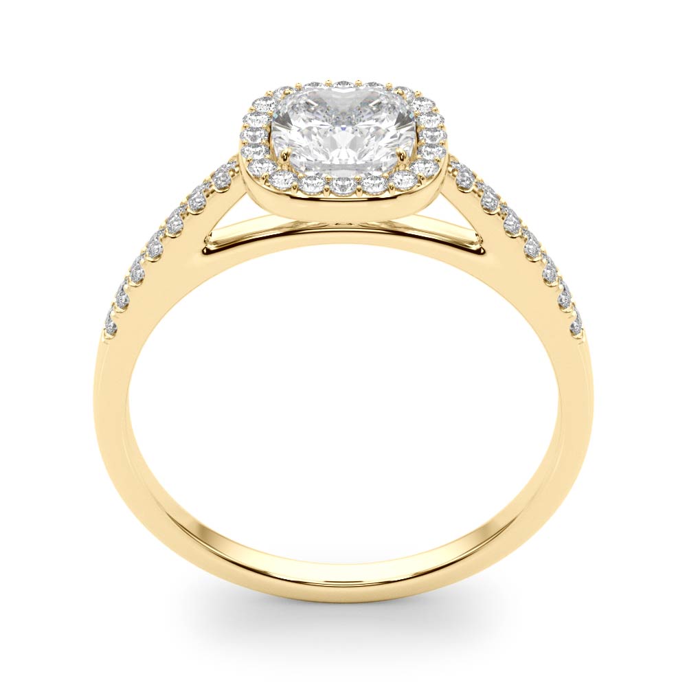 Artisan Halo Cushion Diamond Engagement Ring — 9K/18K Gold & Platinum