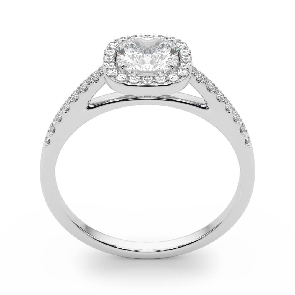 Artisan Halo Cushion Diamond Engagement Ring — 9K/18K Gold & Platinum