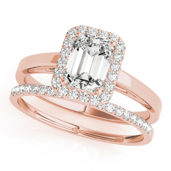 Bespoke Halo Emerald Diamond Engagement Ring — 9K/18K Gold & Platinum