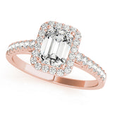 Exquisite Halo Emerald Diamond Engagement Ring — 9K/18K Gold & Platinum