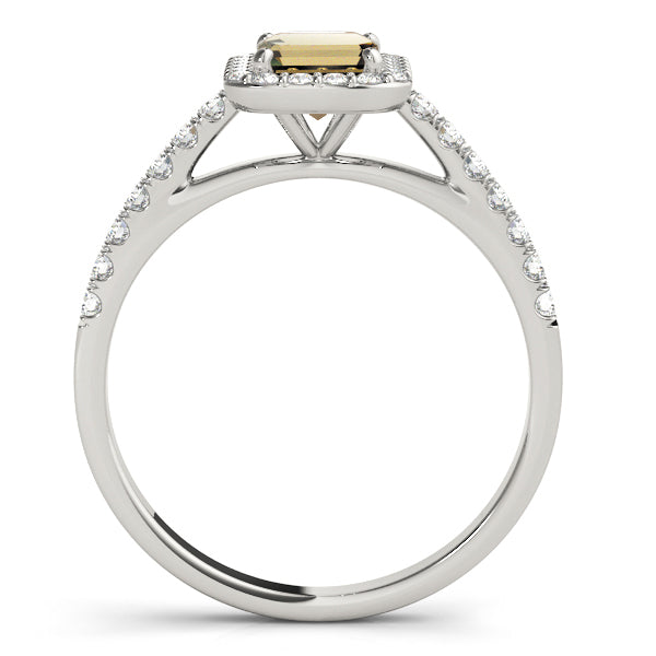 Exquisite Halo Emerald Diamond Engagement Ring — 9K/18K Gold & Platinum