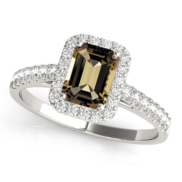 Exquisite Halo Emerald Diamond Engagement Ring — 9K/18K Gold & Platinum