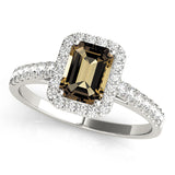 Exquisite Halo Emerald Diamond Engagement Ring — 9K/18K Gold & Platinum