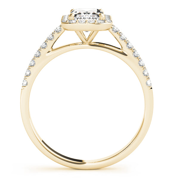 Exquisite Halo Emerald Diamond Engagement Ring — 9K/18K Gold & Platinum