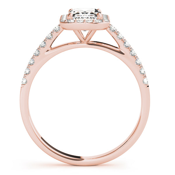 Exquisite Halo Emerald Diamond Engagement Ring — 9K/18K Gold & Platinum